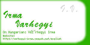 irma varhegyi business card
